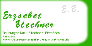 erzsebet blechner business card